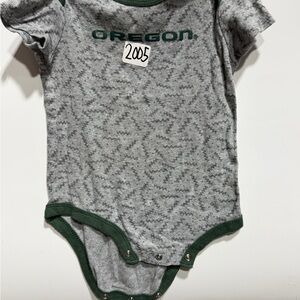 #2005-Russell Athletic Oregon Kids Bodysuit - Gray and Green